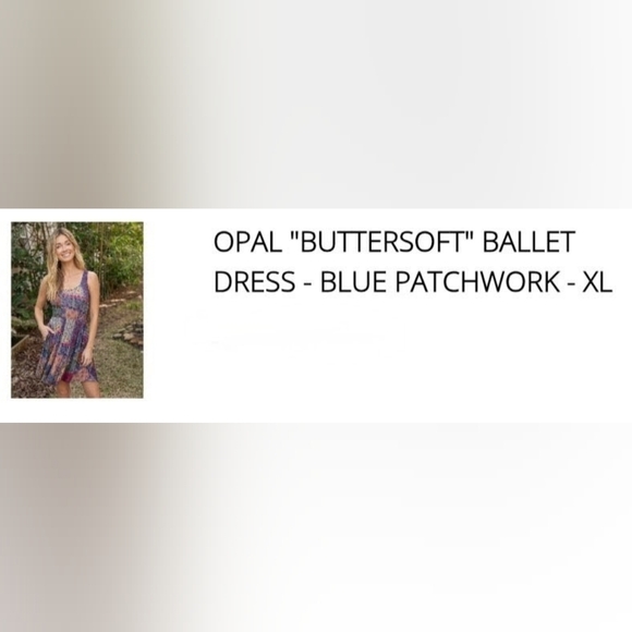 OPAL "BUTTERSOFT" BALLET DRESS - BLUE PATCHWORK - XL Natural Life - Picture 3 of 9